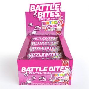 Battle Bites Protein Bars 12 x 62g - Birthday Cake