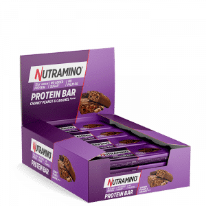 12 x Nutramino Proteinbar, 55 g, Chunky Peanut & Caramel (Ny)