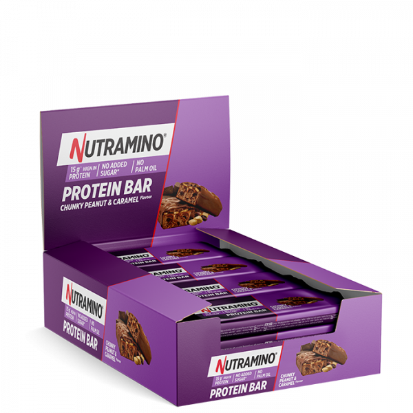 12 x Nutramino Proteinbar, 55 g, Chunky Peanut & Caramel