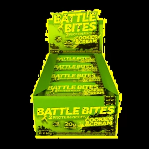 Battle Bites Protein Bars 12 x 62g - Cookies & Cream